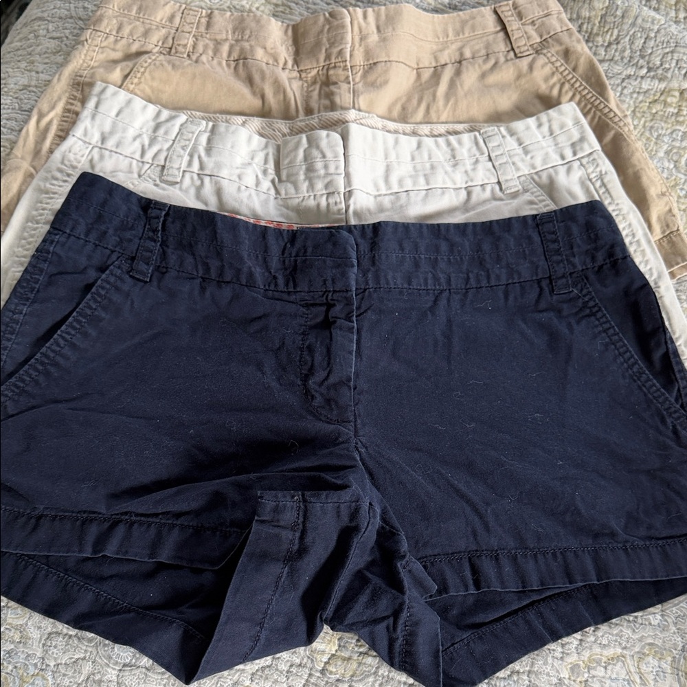 J. Crew Women's Cargo Shorts - Navy, White, Tan